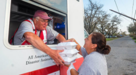 Red cross volunteer